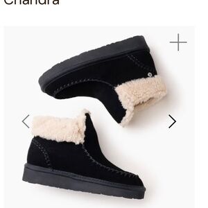 Minnetonka Black Shearling-Lined Ankle Boots